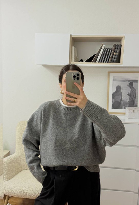 Свитер ZARA женский серый, размер M 2