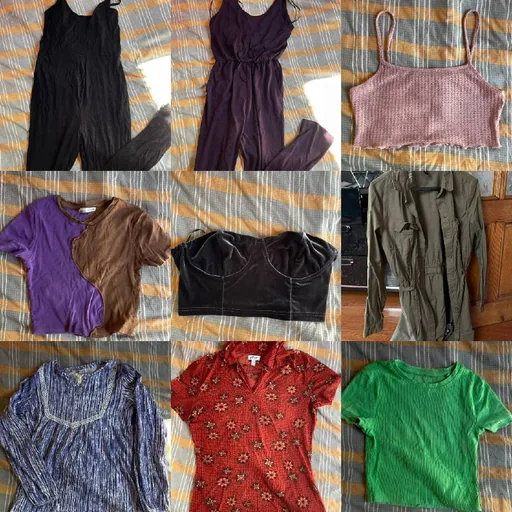 Комбинезоны, майка, топы, рубашка, платье