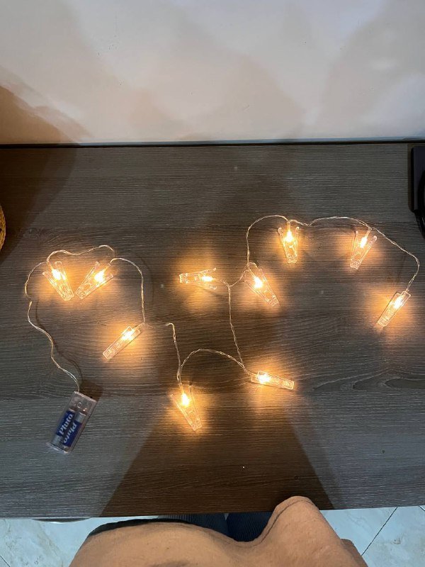 Гирлянда на батарейках с прищепками для фото