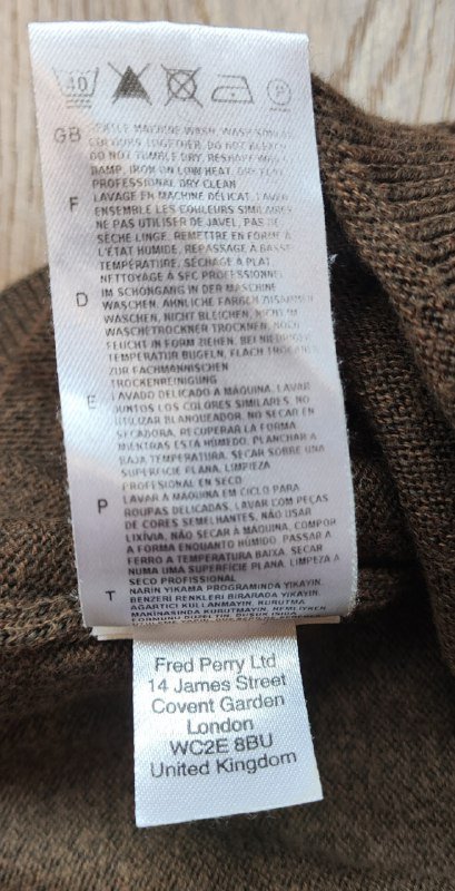 Джемпер Fred Perry из шерсти мериноса и хлопка 6