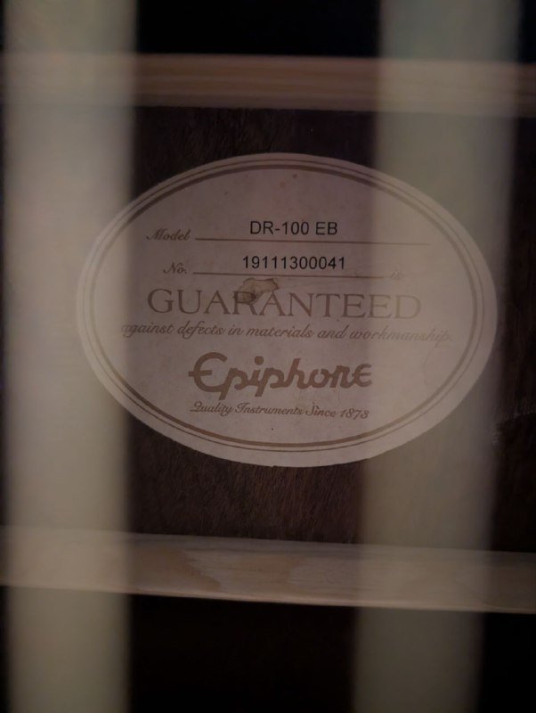 Гитара Epiphone DR-100 EB, чехол, ремень, настройщик 3