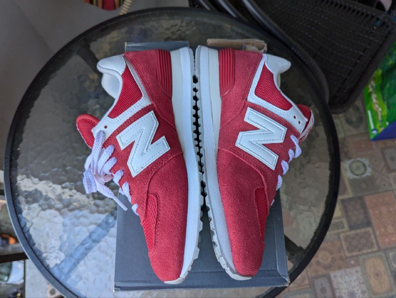 Кроссовки New Balance 574 красного цвета, размер 41.5 3