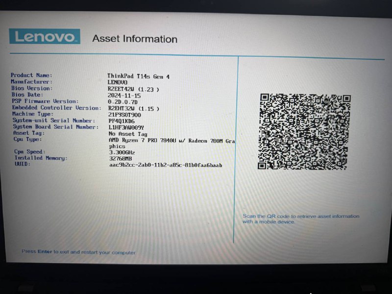 Ноутбук Lenovo t14s gen 4 Ryzen 7 32 gb RAM 2