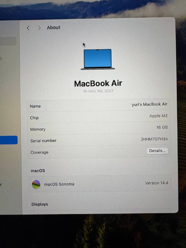 Macbook Air M2 15-inch 16/512 2