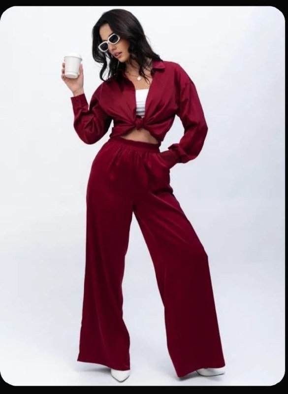 Женский бордовый костюм размер М