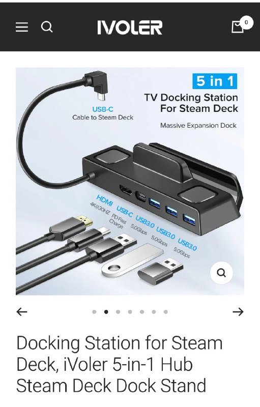 Док станция iVoler 5-in-1 для Steam Deck, Rog Ally, Lenovo Legion Go 4