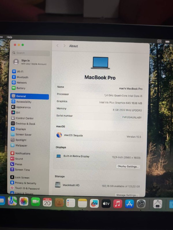 Macbook Pro 2019 i5 8/128GB 5