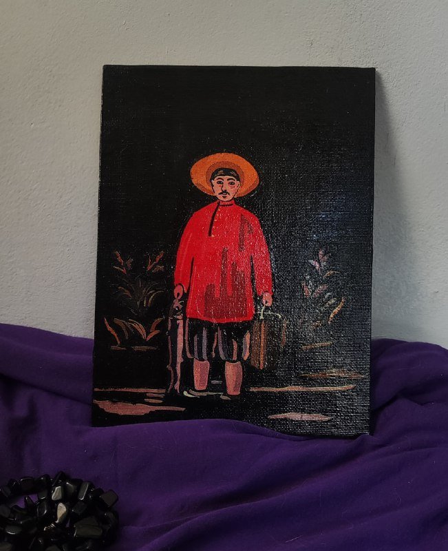 Картина-декупаж Нико Пиросмани, Арт-объект панно Золотой круг