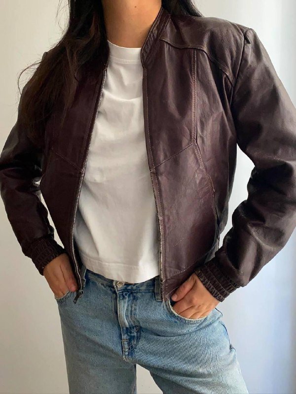 Винтажная кожаная куртка 4