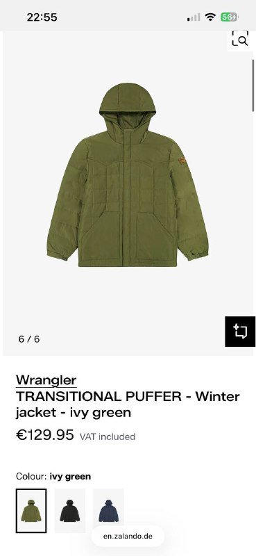 Куртка мужская Wrangler Transitional Puffer XXL