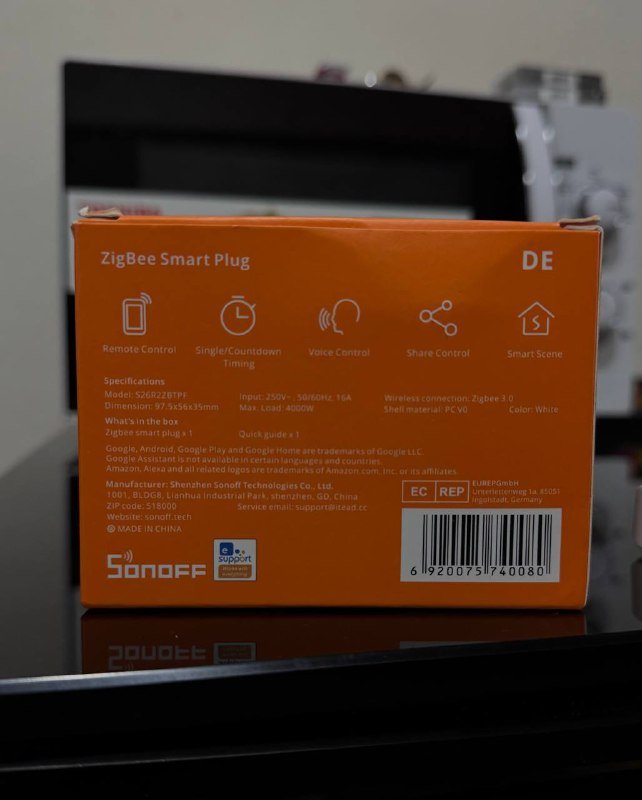 Умная розетка Sonoff S26R2ZB ZigBee 3