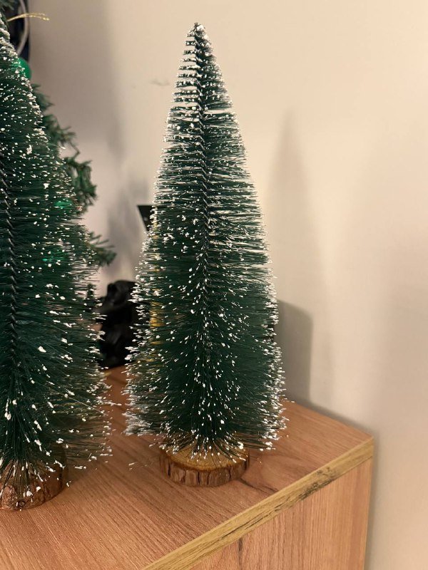 Настольная елка 30 см с деревянным основанием