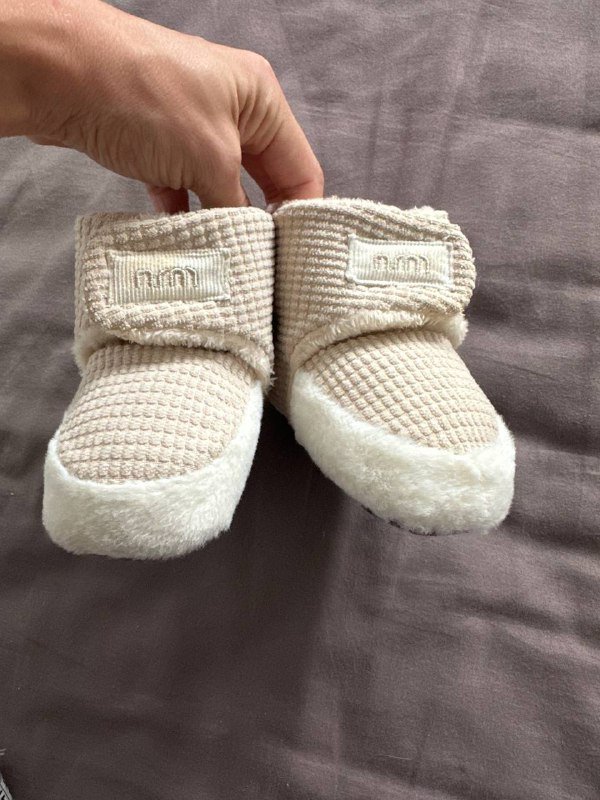 Теплые пинетки на липучке, 12 см, 6-12 мес