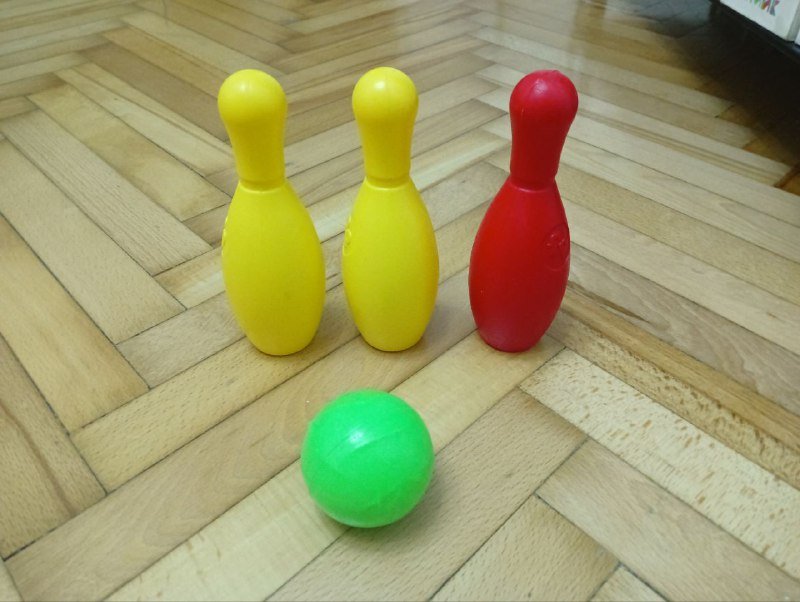Детский боулинг комплект из 3 кеглей и мяча