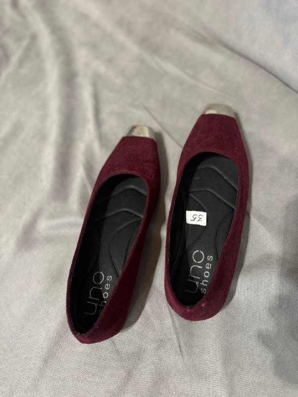 Балетки женские новые размер 35 бордовые с металлическим носком 2