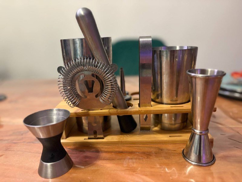 Набор бартендера с джиггерами и подставкой