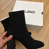 Бордовые кожаные сапоги Topshop Tiggy, чёрные ботинки ALDO Rowallan 10