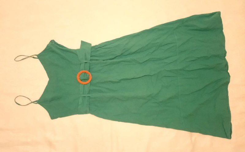 Бирюзовое платье Reserved из хлопка и льна