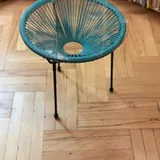 Стеклянный столик, стол из фанеры, вешалки, стеллаж 2