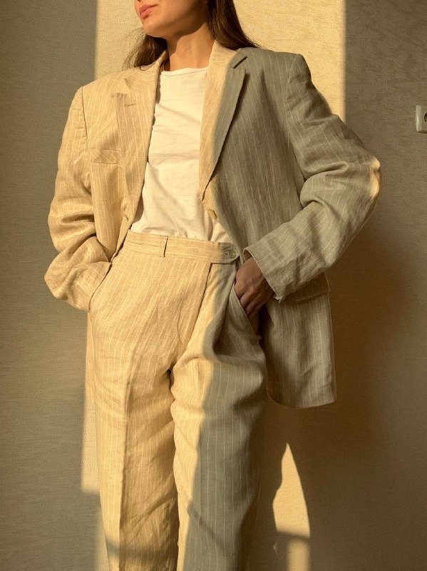 Костюм хлопковый бежевый 2