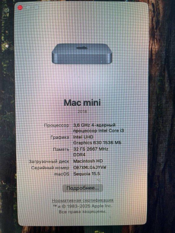 Mac mini 2018 3.6GHz 32GB с клавиатурой