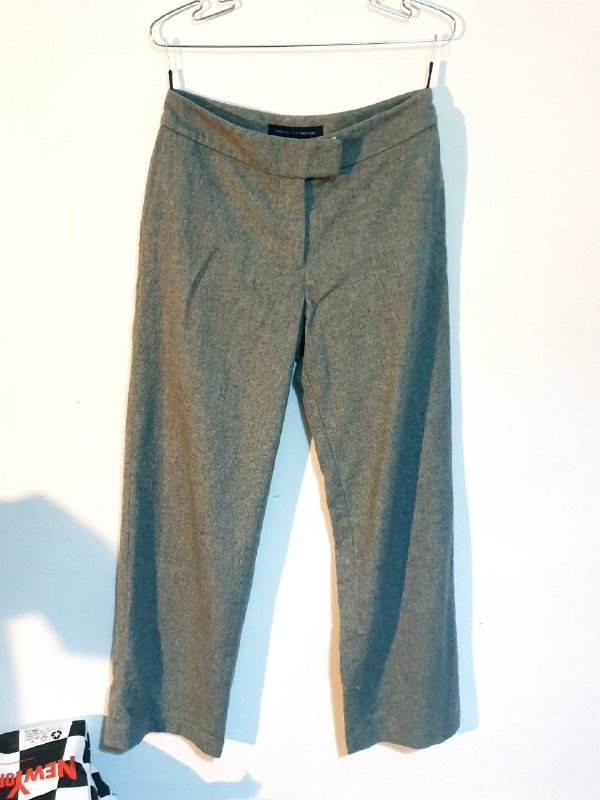 тёплые серые широкие шерстяные брюки