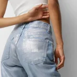 Pull and Bear metallic blue jeans 3