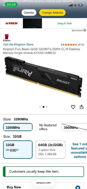 Kingston Fury 32GB RAM