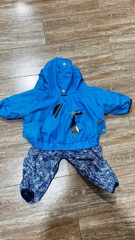 Дождевик для собаки размер М синий 2