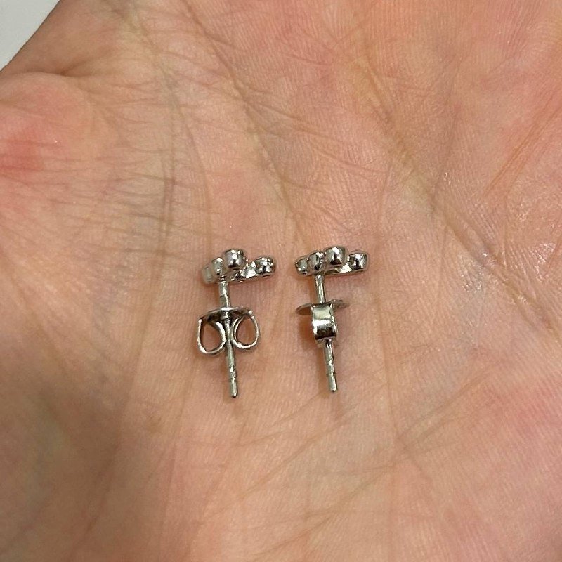 Серьги-гвоздики серебро 925 2
