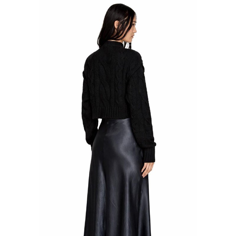 Черный свитер из альпаки Sportmax, Джинсовая юбка Paloma Wool 3