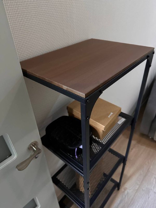 Стеллаж икеа металл и дерево 4