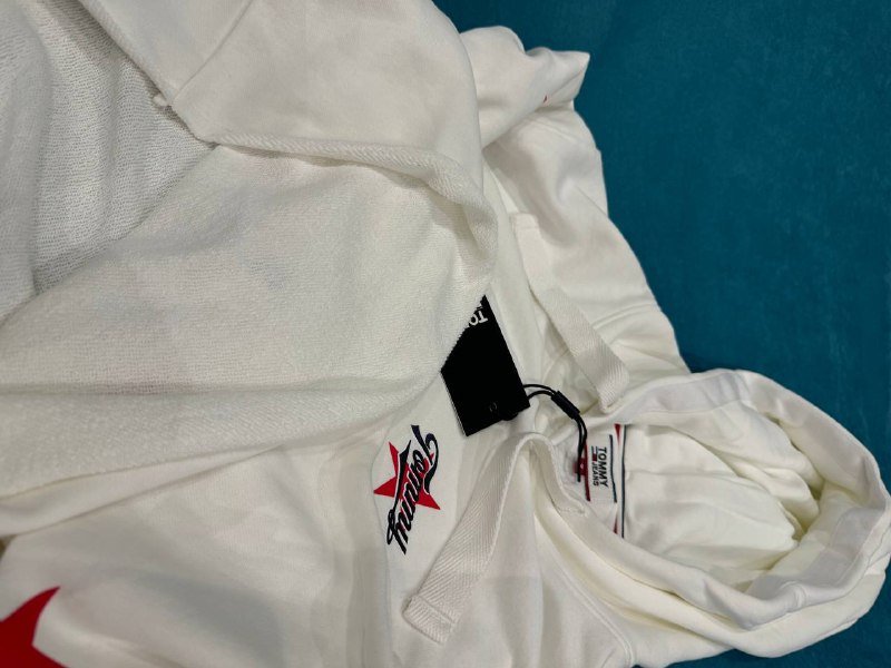 Женская белая толстовка Tommy Jeans с капюшоном размер S 3