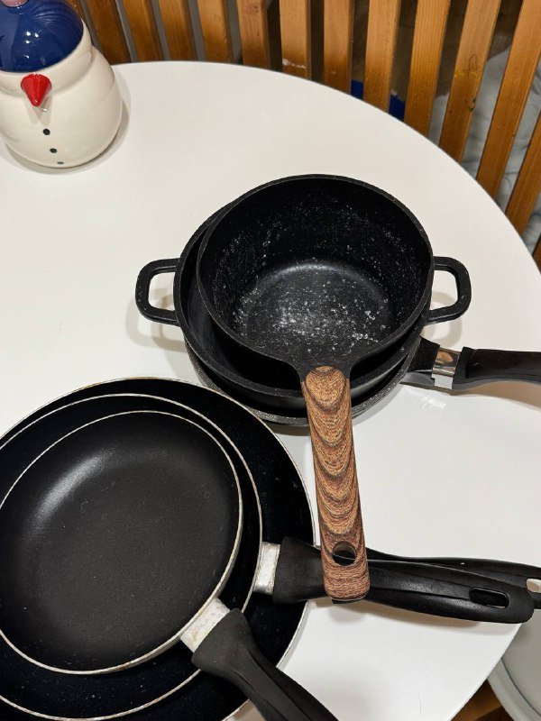 набор кастрюль, набор сковородок 4