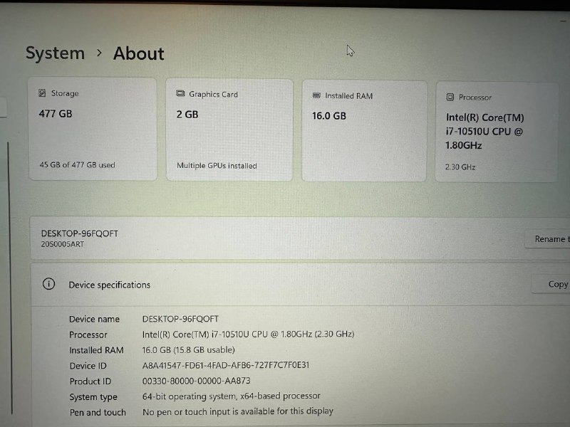 Lenovo ThinkPad T14, Intel i7, 16GB RAM, 500GB SSD 3