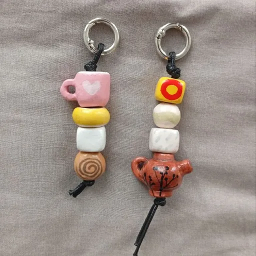 Handmade ceramic keychains
