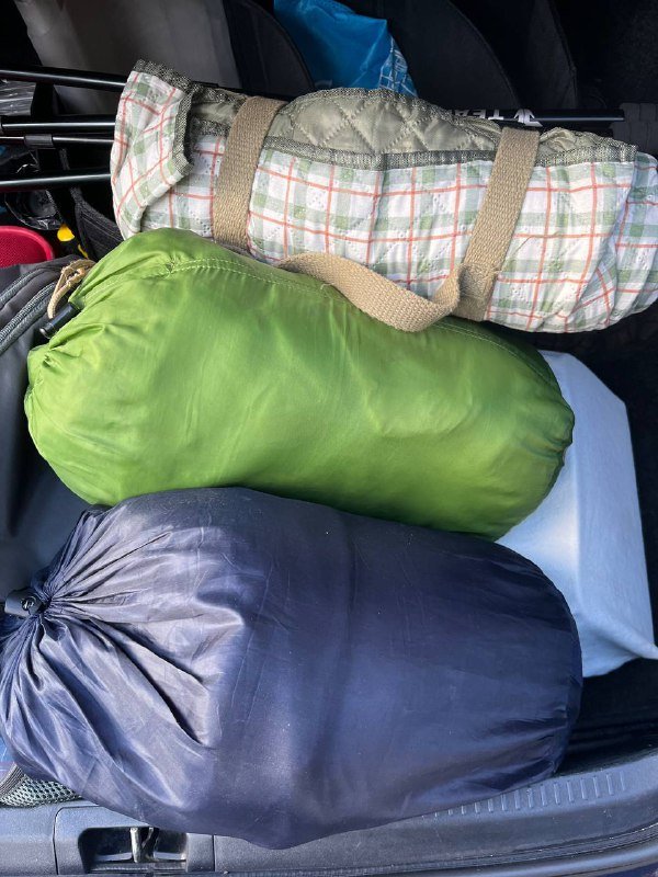 Два двухместных спальных мешка, плед для пикников