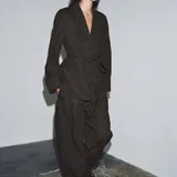 Брюки в елочку с защипами Zara 7