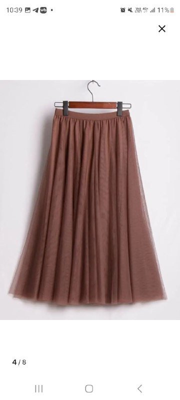 Юбка фатин в два слоя карамельного цвета 2