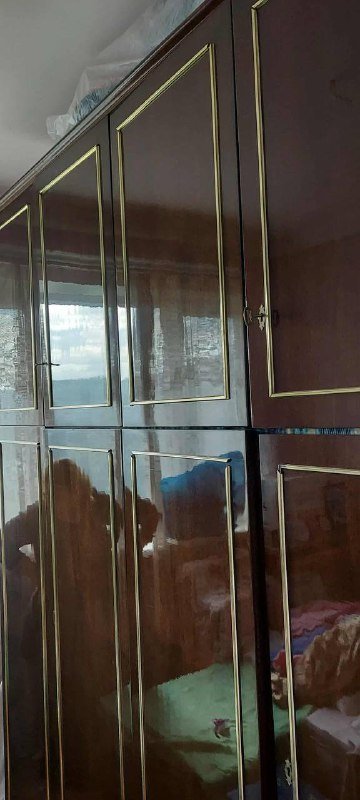 Шкаф для хранения с золотистой отделкой