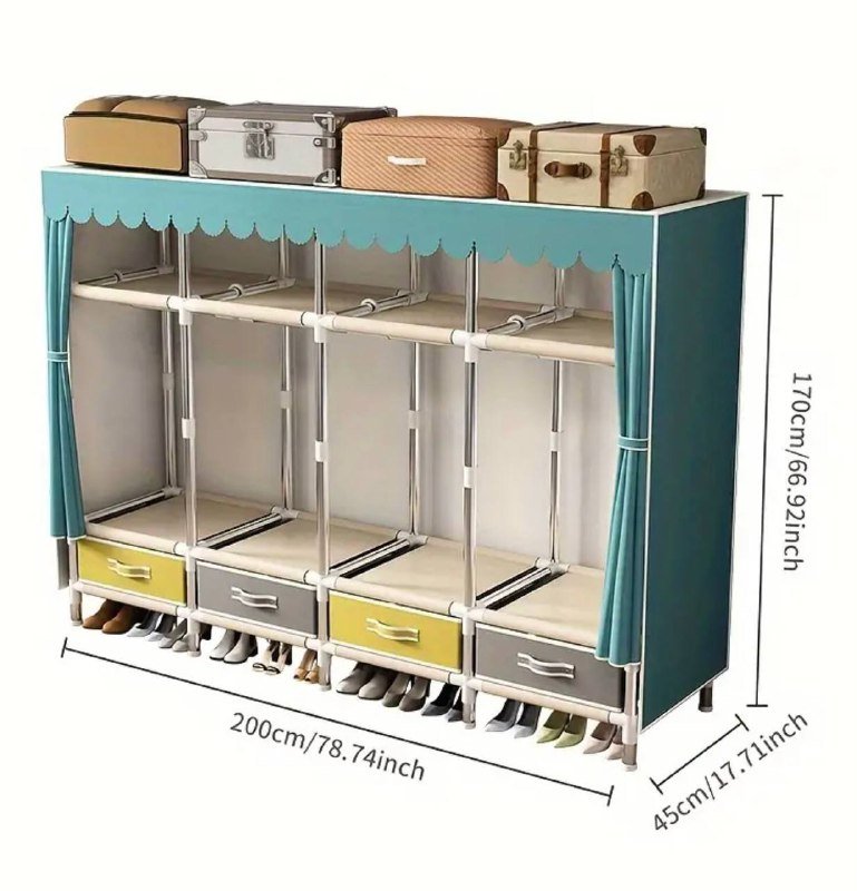 Шкаф-гардероб стальной каркас с тканевыми вставками 3