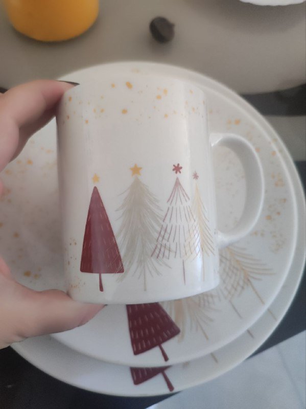 Новогодний набор посуды: тарелки, пиалы, кружки 4