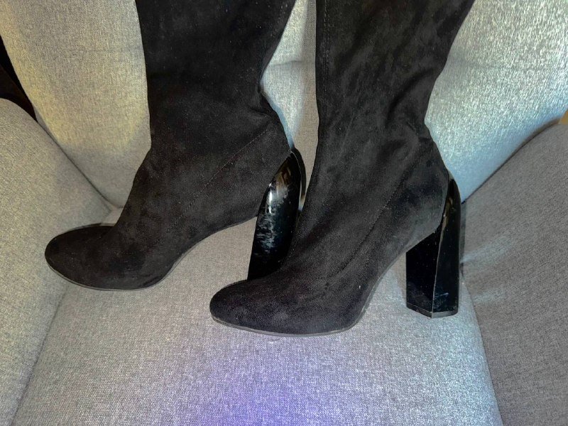 Сапоги ботфорты Hermes из натуральной замши 2