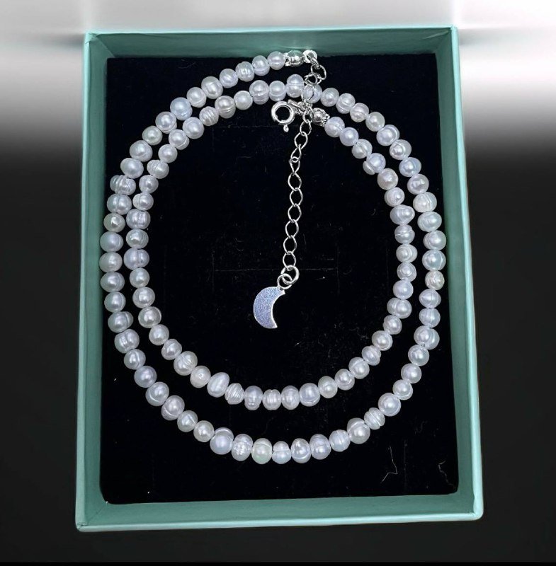 Жемчужный чокер с серебряной фурнитурой