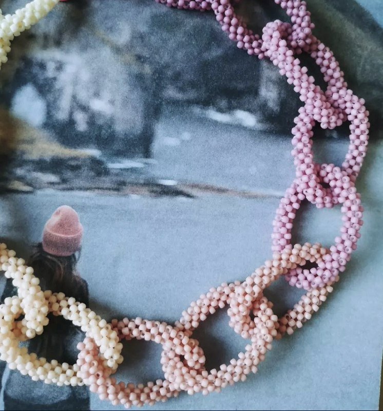 Колье из японского бисера позолоченное 2 шт 4