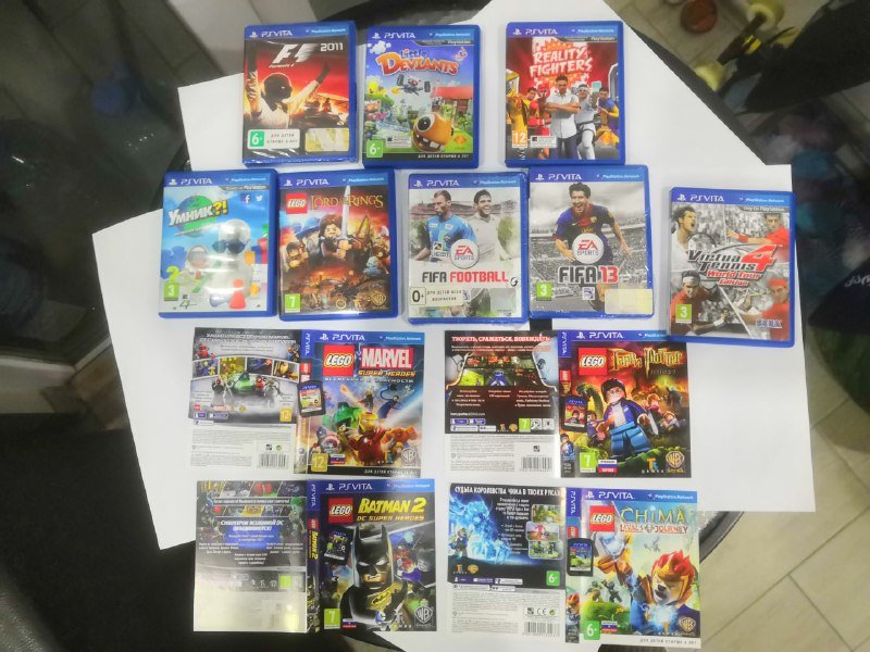 Игры PS Vita Reality Fighters, Умник, Fifa Football, Fifa 13, Virtual Tennis 4, F1 2011, Little Deviants, Lego Lords of Rings, Lego Marvel Super Heroes, Lego Гарри Поттер, Lego Batman 2 DC Super Heroes, Lego Chima Laval's Journey