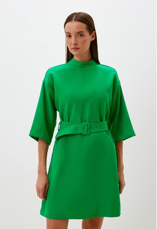 Платье OVS ярко-зелёное размер L с поясом