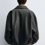 Мужской бомбер Zara из экокожи, размер L 3