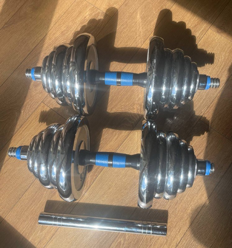 Гантели с блинами и грифом для штанги