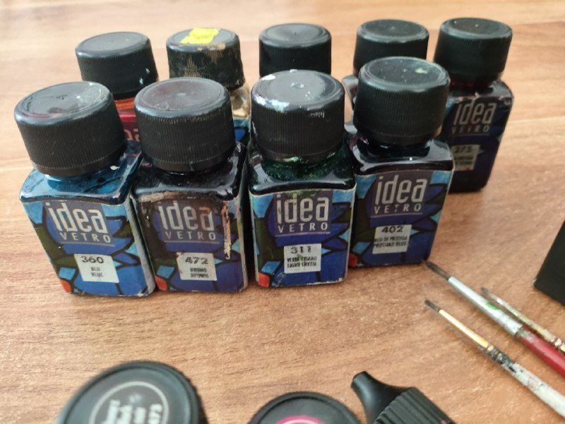 Набор красок по стеклу, кисти 2